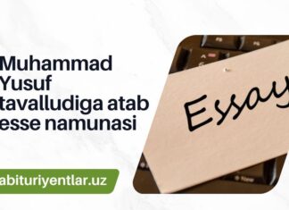Muhammad Yusuf tavalludiga atab esse namunasi